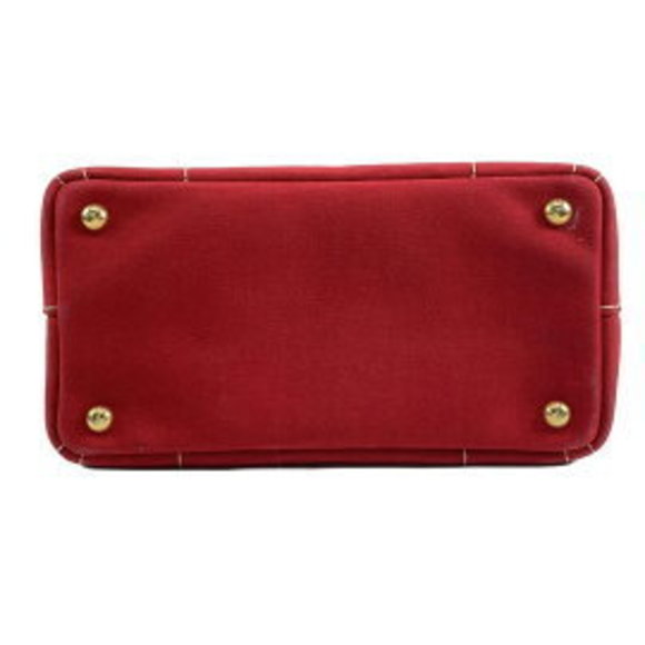PRADA CANAPA tote bag red x white - Picture 5 of 12